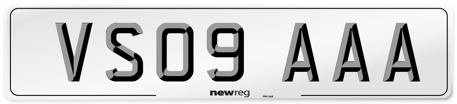 VS09 AAA Number Plate from New Reg